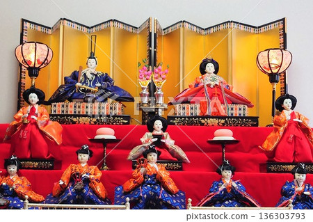 Japanese traditional culture Hinamatsuri dolls Japanese traditional culture Hinamatsuri dolls 136303793