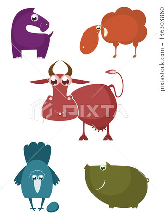 animal, vector, set 136303860