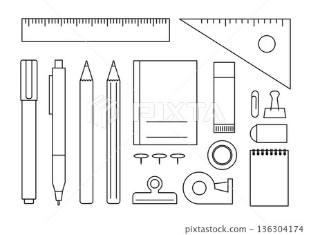 A set of simple stationery 136304174