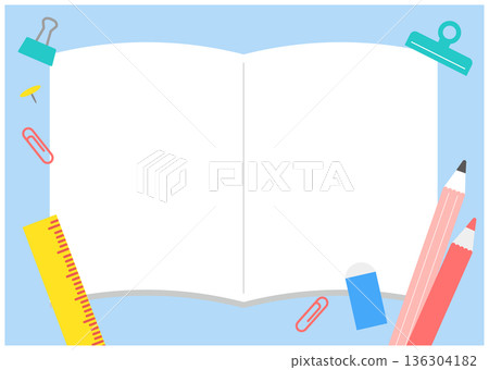 Colorful stationery illustration frame 136304182