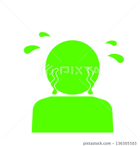 Tears emotion icon (green) 136305583