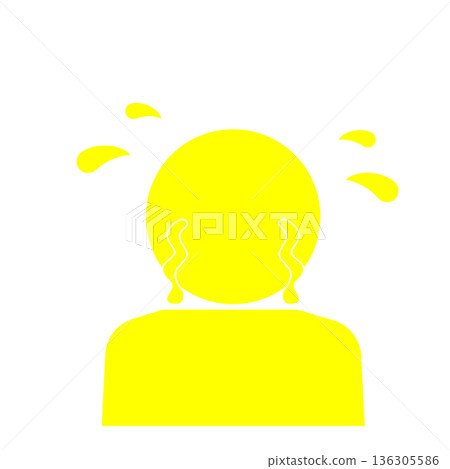 Tears emotion icon (yellow) 136305586