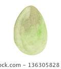 Watercolor Green Easter Egg 136305828