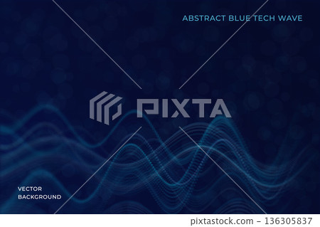 Modern abstract background with flowing digital waves and dotted surfaces forming a dynamic technological scene. Vector. Soft glow, depth effect and clean composition for business, science, artificial Modern abstract background with flowing digital waves and dotted surfaces forming a dynamic technological scene. Vector. Soft glow, depth effect and clean composition for business, science, artificial 136305837