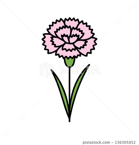 Simple carnation color icon pink 136305852