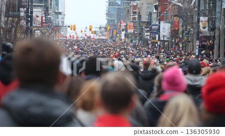 carnival parade close crowd perspective 136305930