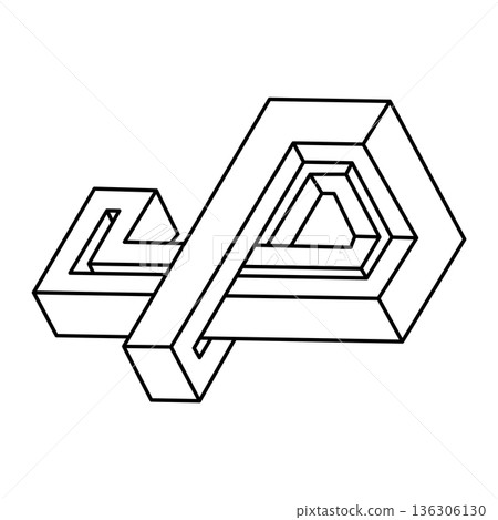 Geometric shape optical illusion. Illusion geometrical symbol, impossible creative art. Optical art figures. Geometry vector illustration. Geometric shape optical illusion. Illusion geometrical symbol, impossible creative art. Optical art figures. Geometry vector illustration. 136306130