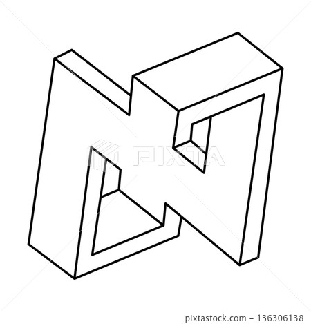 Optical illusion shapes. Impossible objects. Sacred geometry. Op art figures. Line art. Optical illusion shapes. Impossible objects. Sacred geometry. Op art figures. Line art. 136306138