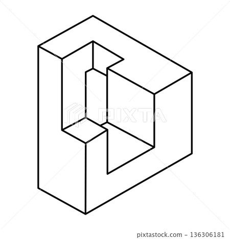 Optical illusion shape, geometric figure, impossible object. Op art. Optical illusion shape, geometric figure, impossible object. Op art. 136306181