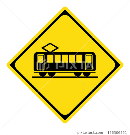 Warning sign: Railroad crossing ahead 136306231