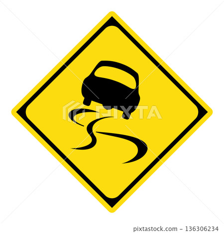Warning sign: Slippery Warning sign: Slippery 136306234
