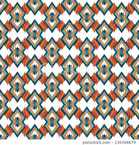ethnic seamless pattern with aztec ornament. vector illustration. 136306679