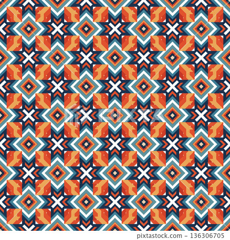 ethnic seamless pattern with aztec ornament. vector illustration. ethnic seamless pattern with aztec ornament. vector illustration. 136306705
