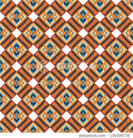 ethnic seamless pattern with aztec ornament. vector illustration. 136306730
