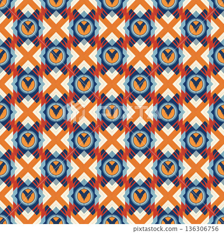 ethnic seamless pattern with aztec ornament. vector illustration. ethnic seamless pattern with aztec ornament. vector illustration. 136306756