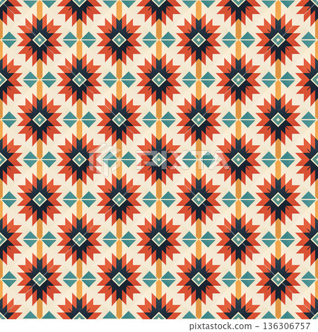 ethnic seamless pattern with aztec ornament. vector illustration. 136306757