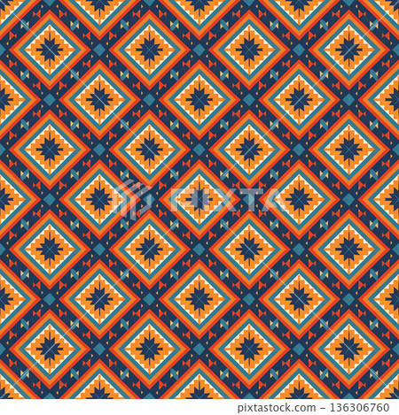 ethnic seamless pattern with aztec ornament. vector illustration. 136306760