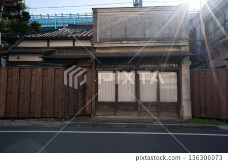 A gate in the style of a Japanese samurai residence A gate in the style of a Japanese samurai residence 136306973