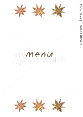 Cafe-style vertical menu background with star anise (star anise) Cafe-style vertical menu background with star anise (star anise) 136307093