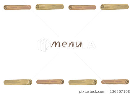 咖啡館風格的框架材料，配上肉桂棒 136307108