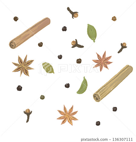 各種香料奶茶的無縫圖案 各種香料奶茶的無縫圖案 136307111