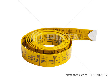 a tailor's tape measure a tailor's tape measure 136307397