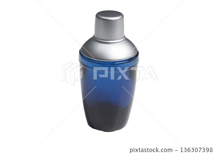 a blue glass bottle a blue glass bottle 136307398