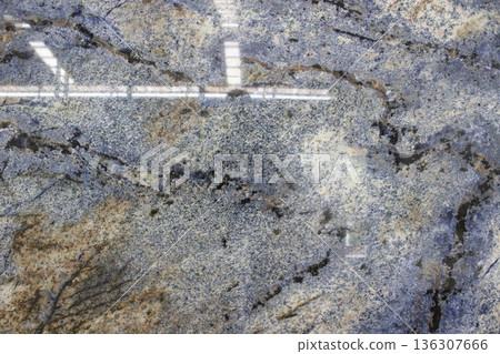 Exotic Blue Bahia granite texture with a very luxurious blend of indigo blue, black, and gold colors. 136307666