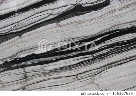 Panda White marble texture with bold black stripes contrasting on a white base for contemporary design. Panda White marble texture with bold black stripes contrasting on a white base for contemporary design. 136307689