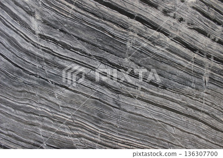 Detail of Black Wood marble texture resembling wood grain with linear gray and black veins. Detail of Black Wood marble texture resembling wood grain with linear gray and black veins. 136307700