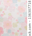 花卉圖案的日本紙背景材料 136307718