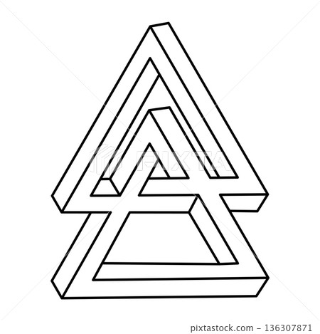 Impossible shape. Web design element. Optical Illusion object. Sacred geometry. Impossible shape. Web design element. Optical Illusion object. Sacred geometry. 136307871