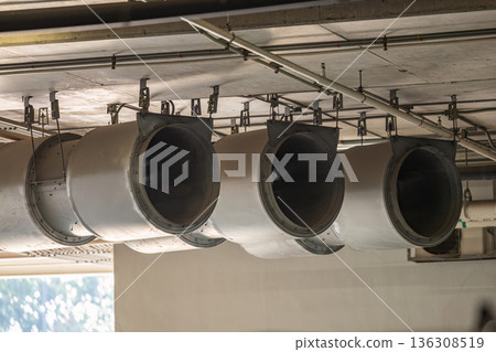 Fan in modern building Parking in door. Fan in modern building Parking in door. 136308519
