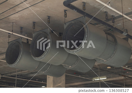 Fan in modern building Parking in door. 136308527