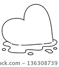 The red heart slowly melting - Outline 136308739