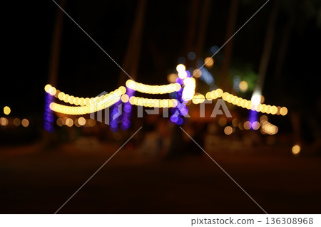 vintage tone blur image of food stall at night festival with bokeh vintage tone blur image of food stall at night festival with bokeh 136308968