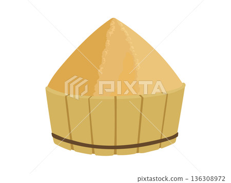 木桶中白味噌的插圖素材 木桶中白味噌的插圖素材 136308972