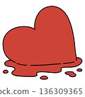 The red heart slowly melting - Line Color 136309365