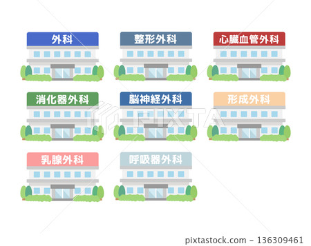 醫院、診所、建築插圖(外科手術) 醫院、診所、建築插圖(外科手術) 136309461