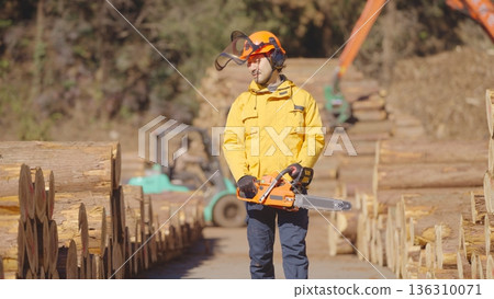 Forestry workers working at the lumberyard: Photo courtesy of Tama Wood Center Cooperative Forestry workers working at the lumberyard: Photo courtesy of Tama Wood Center Cooperative 136310071