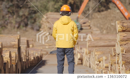 Forestry workers working at the lumberyard: Photo courtesy of Tama Wood Center Cooperative Forestry workers working at the lumberyard: Photo courtesy of Tama Wood Center Cooperative 136310072