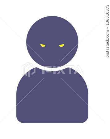Icon of a person glaring with a scary face - Image illustration of a bad person, unidentified person, criminal or crime Icon of a person glaring with a scary face - Image illustration of a bad person, unidentified person, criminal or crime 136310375