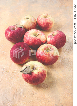 apples scattered on the table, selective focus, yellow - red, summer variety, early, no people, apples scattered on the table, selective focus, yellow - red, summer variety, early, no people, 136310565