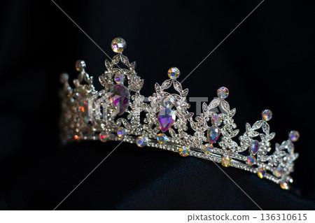 Royal golden crown isolated on black background. Royal golden crown isolated on black background. 136310615