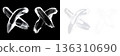 Set of shiny hand drawn cross or x marks isolated on transparent background for cancel error or selection concepts 136310690