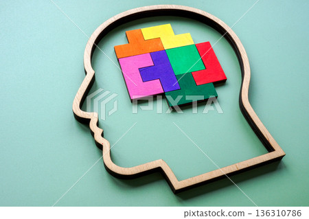 Neurodiversity puzzle in the head inclusive thinking. Neurodiversity puzzle in the head inclusive thinking. 136310786