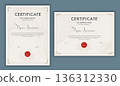 Elegant business certificate diploma template for finance achievement award 136312330