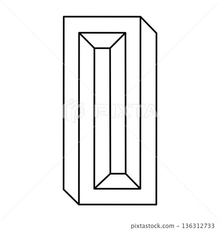 Optical illusion shapes. Impossible objects. Op art. Geometric figures. Line art. Optical illusion shapes. Impossible objects. Op art. Geometric figures. Line art. 136312733