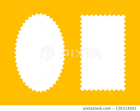 Postage stamps frames. Backdrops for postcards, letters, empty borders. Oval or circle and rectangular blank vintage stamp. Label, tags, coupons boxes with wavy, wiggly perforated edges. Postage stamps frames. Backdrops for postcards, letters, empty borders. Oval or circle and rectangular blank vintage stamp. Label, tags, coupons boxes with wavy, wiggly perforated edges. 136314091