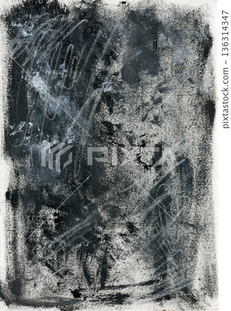 Vintage abstract paper sheet with rough torn edges. Worn antique paper texture. For interior design, prints, fabric or background. 136314347